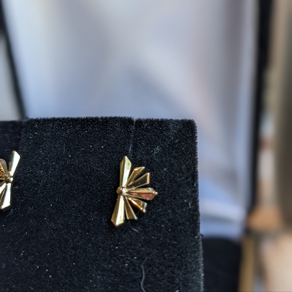 14K Solid Gold Sunstar Earrings - "Morning Light" - Picture 4 of 11